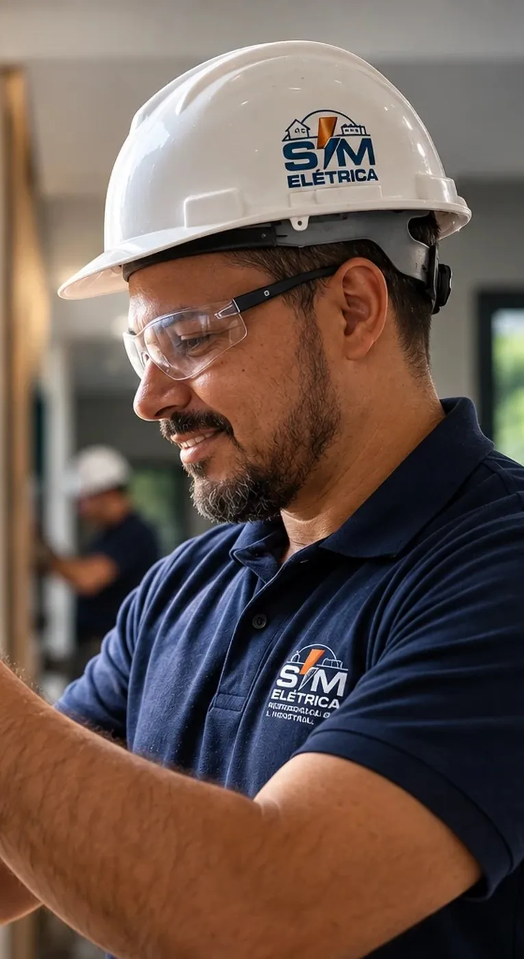 Eletricista da SM Elétrica Indaiá em serviço